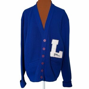 VINTAGE MR BRIAR MILLER LITE Blue Cardigan Sweater Size M